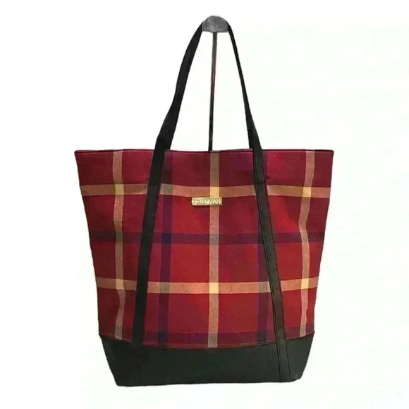 Joy and Iman Plaid Tote.  Pre owned in very good condition - Picture 1 of 8